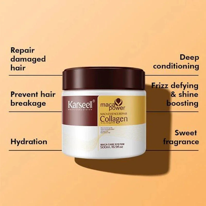 Karseell Collagen Hair Treatment Deep Repair Conditioning Argan Oil Collagen Hair Mask 500ml